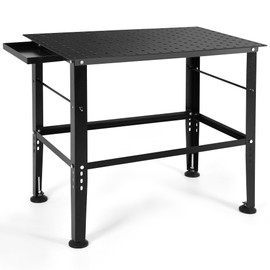YITAHOME Welding Table, 36" x 24" Adjustable Workbench, Welding Table Top with 5/8" Holes, 0.12" Thick Fabrication Table, 1320lb Load Capacity, Heavy Duty Carbon Steel Weld Table for Welding Sawing