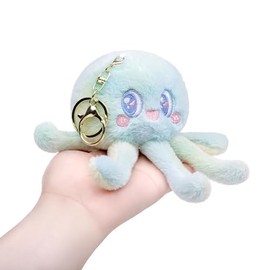 RLOMUTE Keyring Jellyfish Plush Toy Stuffed Toy Pendant with Key Ring Cuddly for Gift Car Home Decoration for Children Boys Girls Christmas