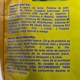 Colageno Hidrolizado con Proteinas y Vitaminas Sabor Mango - Suplemento para Piel, Huesos, Articulaciones y Musculos. 100% Natural. Neutrinus. 1.1 Kg.