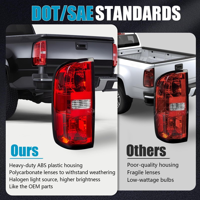 YESENTECH Tail Light Assembly Fits for Chevy Colorado 15-22, Halogen