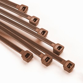 Pack of 200 Cable Ties 100 mm x 2.5 mm for Fence Shade Net Fence Panel in Brown