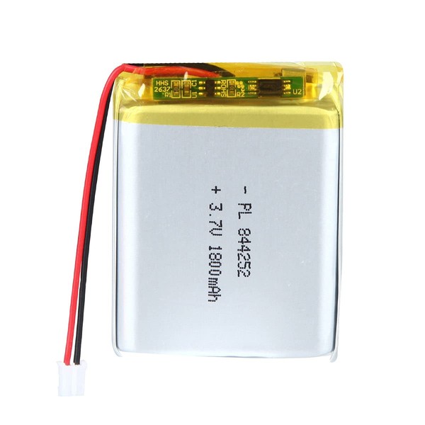 AKZYTUE 3.7V 1800mAh 844252 Lipo Battery Rechargeable Lithium Polymer ion Battery Pack with JST Connector