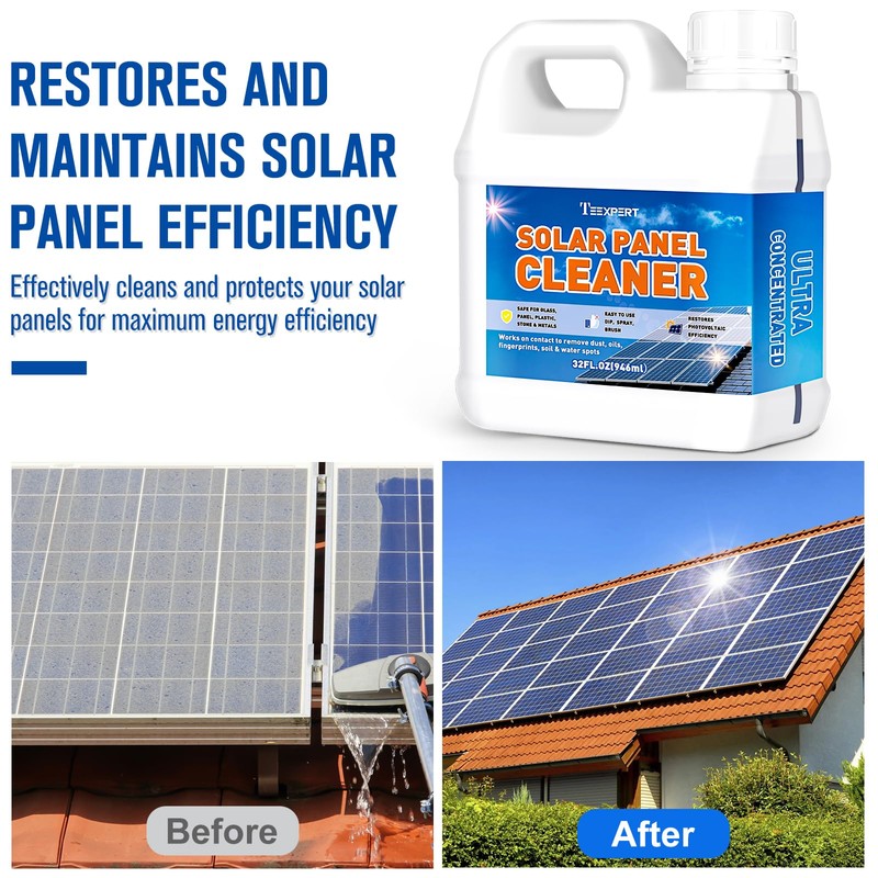 Teexpert Solar Panel Cleaner (32oz Makes 150 Gallons), Ultra Concentrated