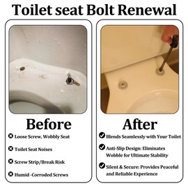 8 PCS Toilet Seat Screws, Toilet Seat Bolts Replacement Kit with Rubber & Plastic Nuts for Most Top Mounted for Easy Installation Stainless Steel Buckle*4