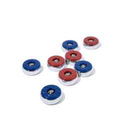 TRUE NORTH Shuffleboard Pucks, 2-1/8'' (53mm), Set of 8 Blue/Red.