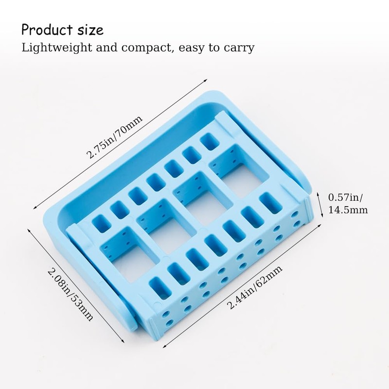 KOOBOOK 2Pcs 16 Holes Acrylic Nail Art Drill Bit Holder