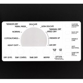 LG Model DLG8388WM Dryer Sticker Sheet Labels/Decals- for entire Control Panel