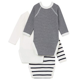 Petit Bateau Unisex Baby Long-Sleeved Bodysuit for Newborns (Pack of 3), Variant 1