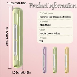 3 pieces 2-in-1 needle threader, pluggable needle threader, portable threader for needles, integrated seam remover and threading needle tool, seam opener, sewing accessories for hand sewing, knitting
