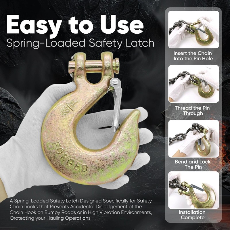 Terixe 1/2 in Clevis Slip Hook with Safety Latch 4