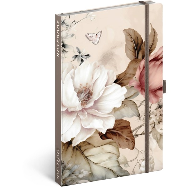 NOTIQUE Notebook Lined with Elastic Band, 13 x 21 cm,