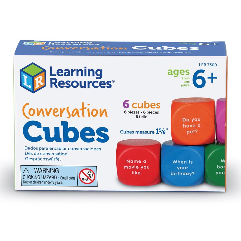 Learning Resources Conversation Cubes -Ages 6+, Foam Cubes for Social