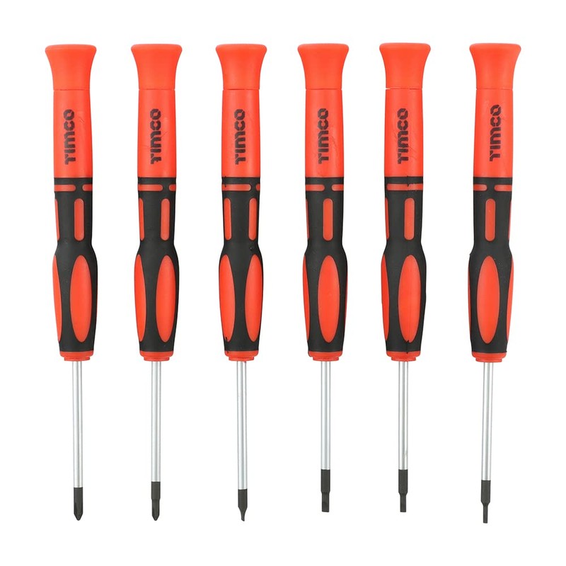 TIMCO Precision Screwdriver Set - Assorted Sizes - 6 Screwdrivers