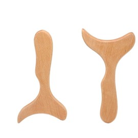 NOIAFZY 1PC Ergonomic Fish Tail Shaped Wooden Massage Tool for Full Body Muscle Relaxation