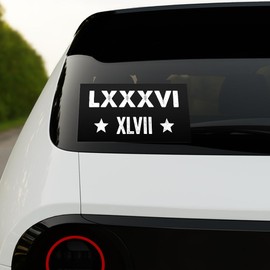 ULTRAVUTT [7.5"x3.75"] 8647 Bumper Sticker, LXXXVI XLVII, 86 47 Flower, Boho Bumper Sticker, Stickers Decal for Car Truck Van