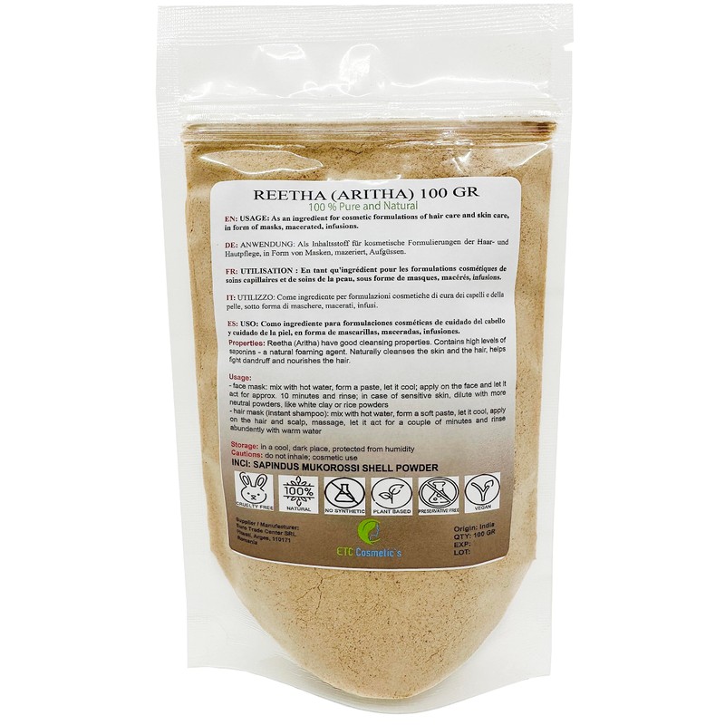 Reetha (Aritha) Powder - 100 g - Naturally Cleans Skin