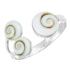 81stgeneration Women's .925 Sterling Silver Three Shiva Eye Shell Ring