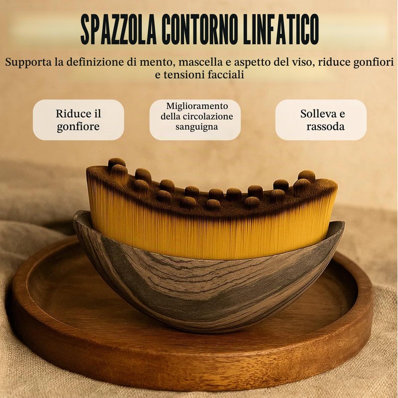 2 spazzole a secco per drenaggio linfatico, spazzola viso per