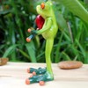 Dorlotou Frog Figurines Frog Statue Lady Frog Holding a Cocktail
