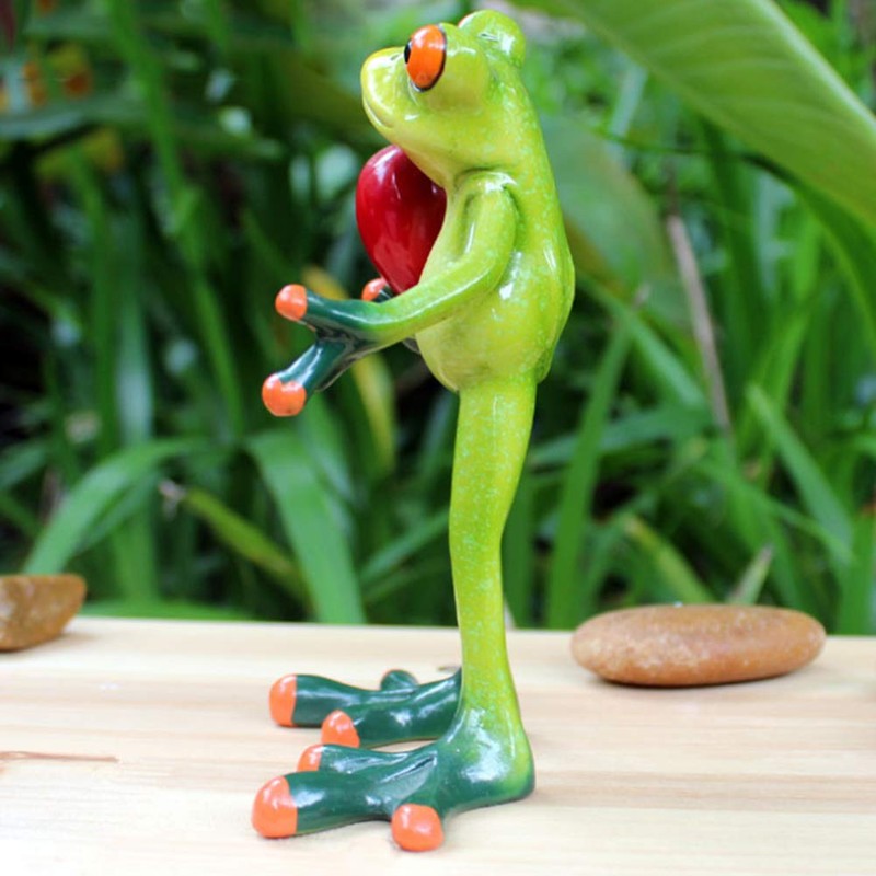 Dorlotou Frog Figurines Frog Statue Lady Frog Holding a Cocktail