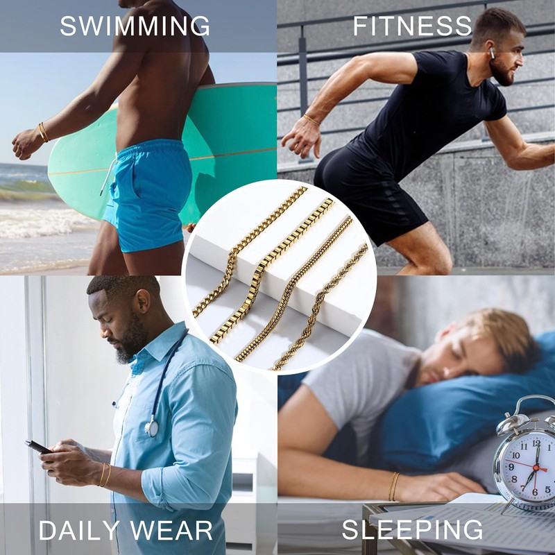 YADOCA Men's Bracelets Stackable Bracelet for Men Boys Cuff Snake