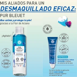 Yves Rocher Set PUR BLEUET Cuidado suave de ojos: Maxi Desmaquillante Bifásico Exprés para ojos (200 ml) + Contorno de ojos antifatiga (15 ml)