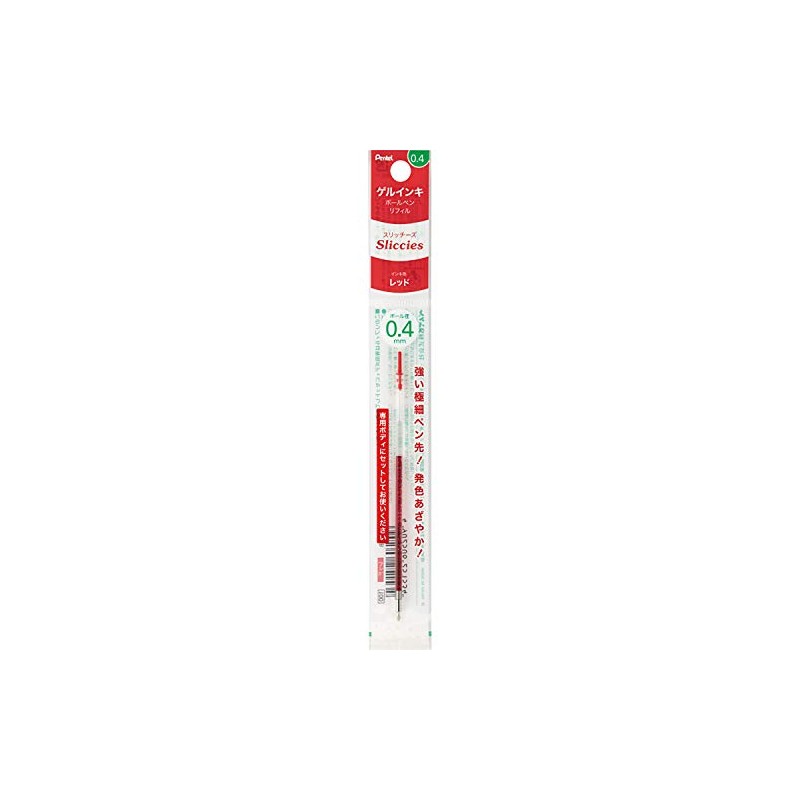 Pentel XBGRN4B Ballpoint Pen Refill, Slitches Refill, 0.4, Red