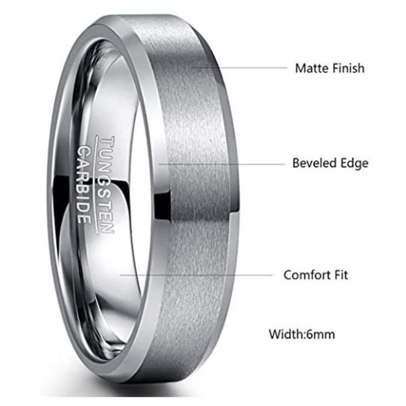 Cloyo Tungsten Carbide Wedding Band for Men and Women with