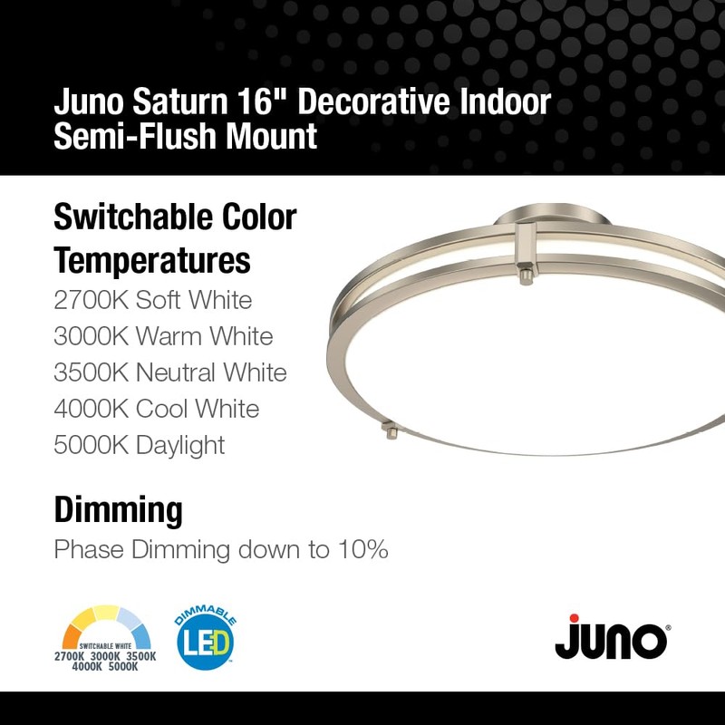 Juno Saturn Semi-Flush Mount Ceiling Light with Switchable Color Temperature