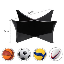 Traumarkeu Pack of 2 Football Stands, Football Stand, Basketball Stand, Ball Stand Shelf, Acyal Ball Holder, Ball Holder for Ball Rest (Black)