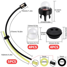 AMZSKU Universal Petrol Filter Kit, Petrol Hose Seal, Petrol Filter Kit, Universal Petrol Filter Replacement Parts, Petrol Hose Seal for Brush Cutter, Earth Drill, Hedge Trimmer, Brush Cutter, Pole