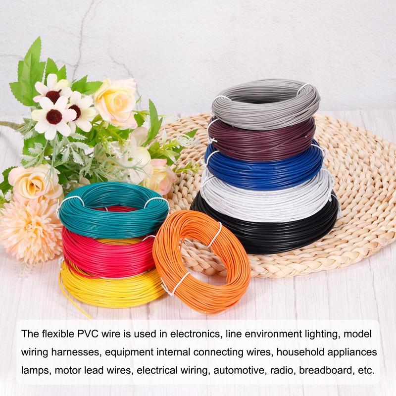 sourcing map 18AWG Wire 18 Gauge Stranded Wire PVC Hookup