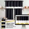 WelvetBLK Black Cafe Curtains 24 Inch Length Tier 2 Panels
