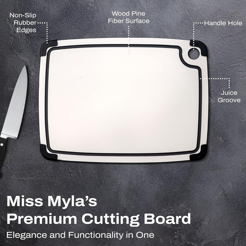 Composite Wood Cutting Board Small – BPA-Free Non-Porous Dishwasher Safe