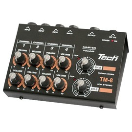 TECH 8ch TM-8 Micro Mixer with 2 x 3.8 ft (1.2 m) Cable