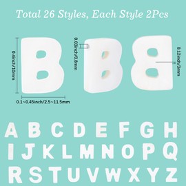 SUNNYCLUE 1 Box 52Pcs 26 Styles Alphabet Charms Beads Letter Shell Beads Bulk Initial Freshwater A-Z Ocean Beach Summer Beaded Natural Seashell Spacers for Jewellery Making Beading Bracelets DIY Craft