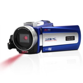 Minolta MN2K50NV 2.7K Quad HD / 48 MP IR Night Vision Camcorder, Blue Bundle with Lexar 64GB SDXC Memory Card, Deco Gear Camera Bag, Lens Blower, Lens Pen, 12inch Tripod & More