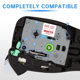 Unismar Compatible for Brother TZe-232 TZe232 TZ232 Label Tape for PT-D200 PT-D210 PT-D600 PT-D400 PT-H100 PT-H110 PT-1280 PT-1290 Label Maker, 1/2 in x 26.2ft, Red on White, 3-Pack