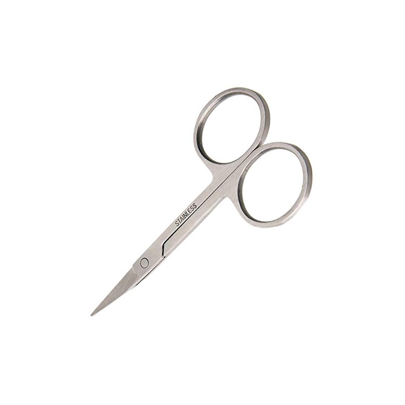 Small Stainless Steel Nail/Cuticle Scissors - Curved Blade for Neat