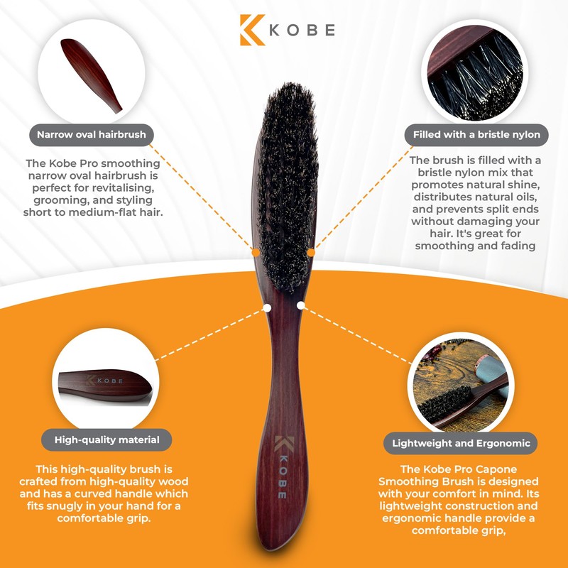 Kobe Professional Men's Beard and Fade Brush - Men’s Boar