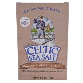Celtic Sea Salt Smoked Flake Salt 5.3 Oz (150 G), Natural, Slowly Smoked Over Oak, Handcrafted, Gourmet, Salt Flakes, Salty, 5.3 Oz (Pack of 1)