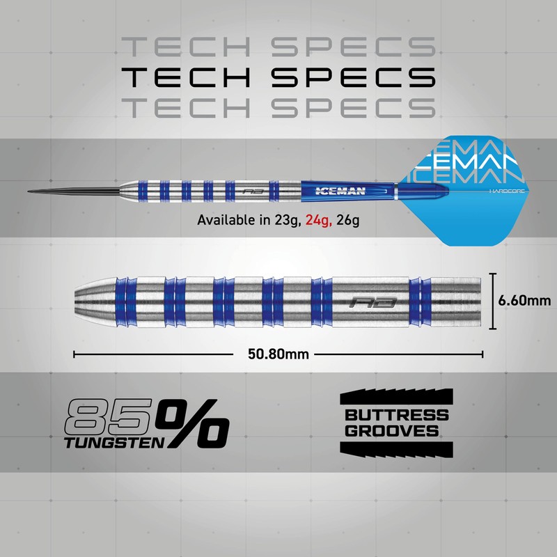 RED DRAGON Gerwyn Price Iceman Challenger 24g Tungsten Steel Darts