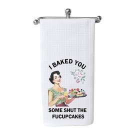 WCGXKO Funny Sarcastic Kitchen Decor Towel Housewife Towel Dish Cloth Tea Towel (I Baked You Towel)