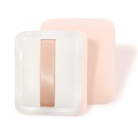 KIRA Makeup Puff Sponge With Strap, Cosmetic Foundation Blender Sponge For Loose Powder, Mineral Powder Wet & Dry Makeup Tool (Beige) (Square)