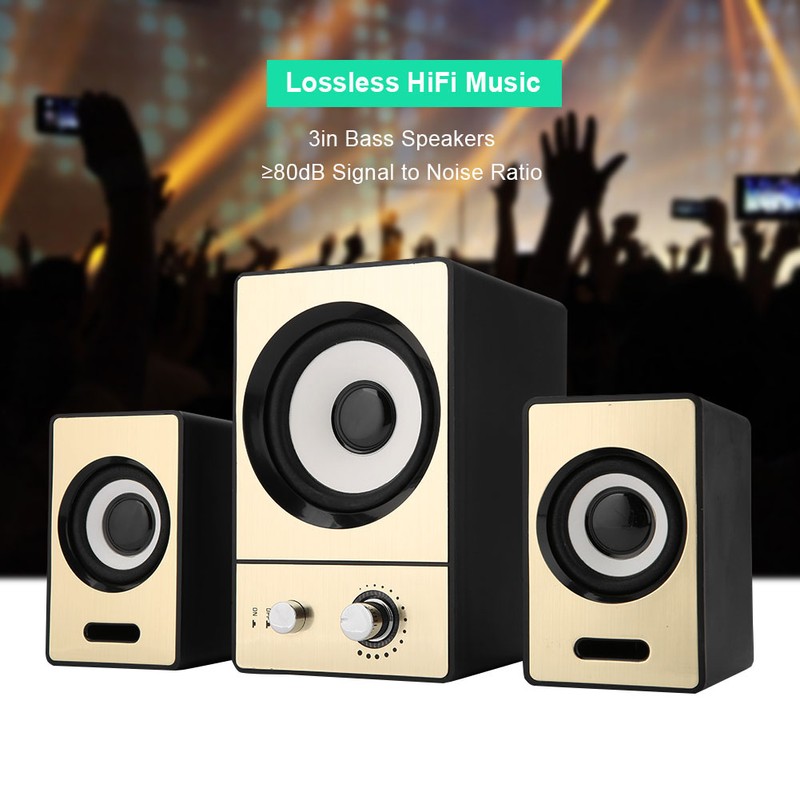 SADA 2.1 Stereo Surrounding Computer Laptop Speakers Clear PC Speakers