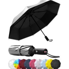 Repel Umbrella Windproof Travel Umbrellas for Rain - Easy Auto Open Close, Durable & Compact Umbrella, Strong Fiberglass Frame, Waterproof Canopy - Backpack, Purse, Portable Umbrella for Travel