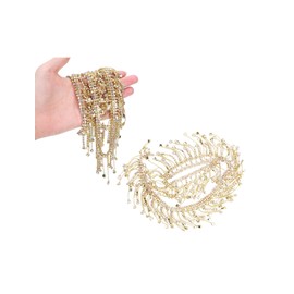 Cadena de borlas de diamantes de imitación, aplique de novia con flecos de diamantes brillantes de 36 pulgadas para vestido de boda, accesorios de decoración de cinturón de ropa(Color AB)