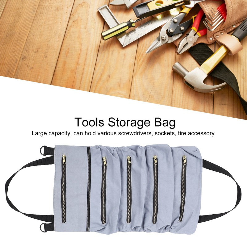 Tools Roll Up Bag Portable Waterproof Tool Storage Pouch Organizer