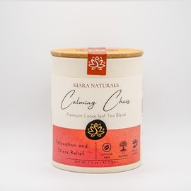 Kiara Naturals TEA Loose Leaf Herbal Tea, Calming Chaos - Pink, Caffeine-Free, Hibiscus, Chamomile, Peppermint, Emotional Balance, Sleep Support.