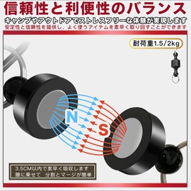 NKAKTSU Magnet Releaser 3-Piece Set Strong Magnet Carabiner Hanging Keychain Fall Prevention for Outdoor Camping Hiking Fishing Lantern Hook